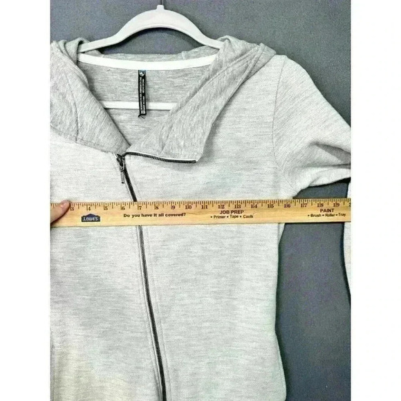 Kuhl Arva Hoodie Jacket Womens XS Lt Gray Jacquard Cotton Asymmetrical Full Zip - Picture 10 of 11